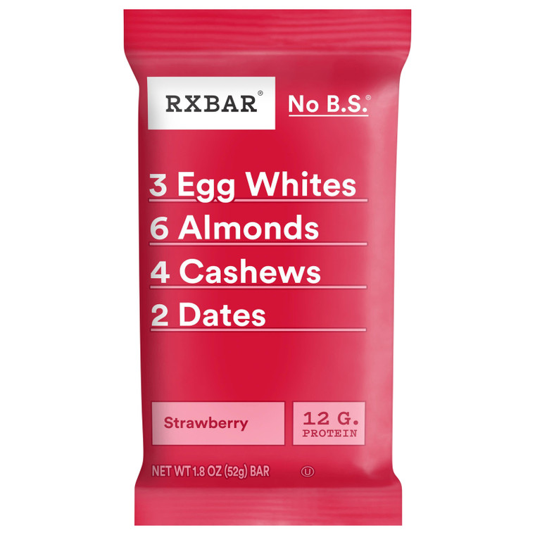 Rxbar - Protn Bar Strawberry - Cs Of 12-1.83 Oz Rxbar - Protn Bar Strawberry - Cs Of 12-1.83 Oz