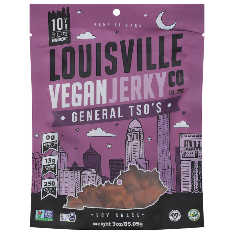Louisville Vegan Jerky - Jerky Vegan Gnnrl Tso's - Cs Of 10-3 Oz Louisville Vegan Jerky - Jerky Vegan Gnnrl Tso's - Cs Of 10-3 Oz