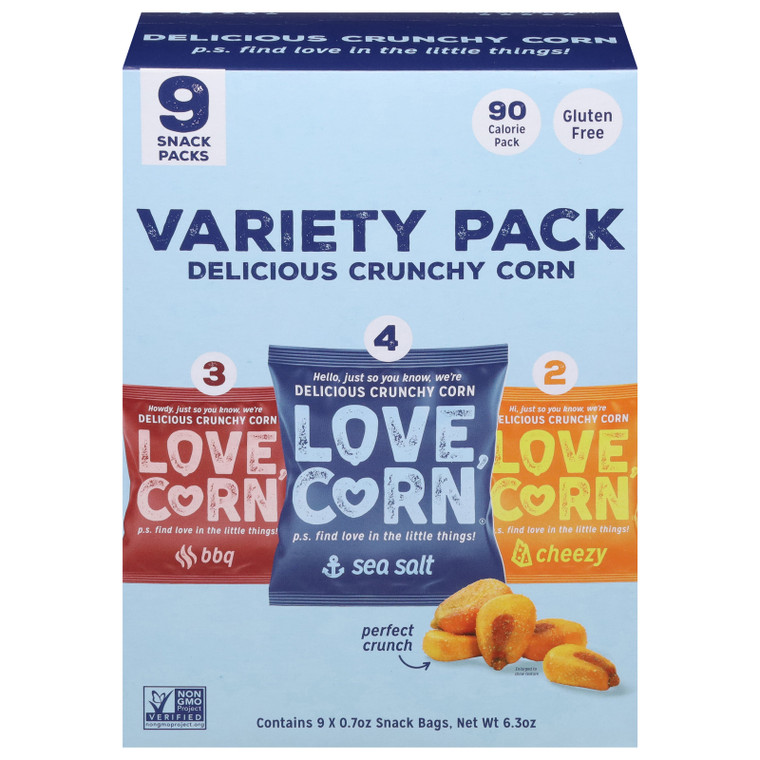 Love Corn - Crnchy Corn Var Pack 9ct - Cs Of 8-6.3 Oz Love Corn - Crnchy Corn Var Pack 9ct - Cs Of 8-6.3 Oz