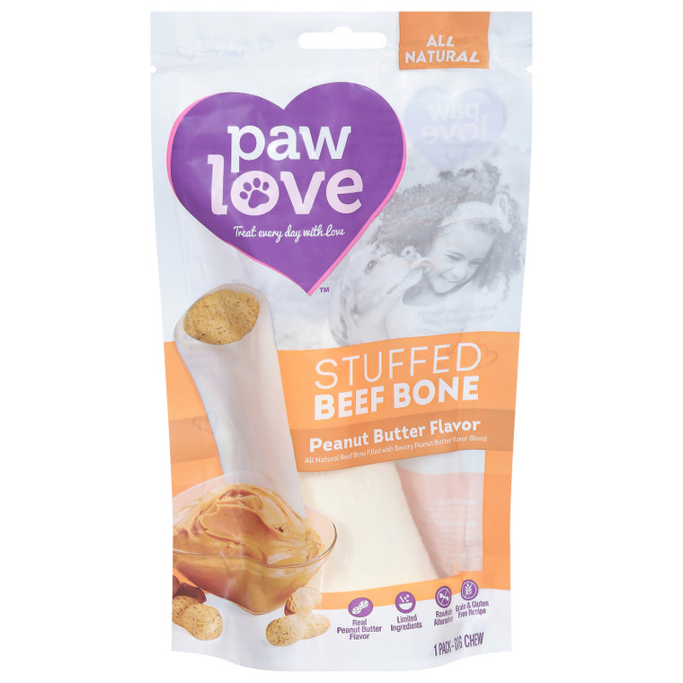 Paw Love - Beef Bone Stuffed Pb - Cs Of 6-1 Ct