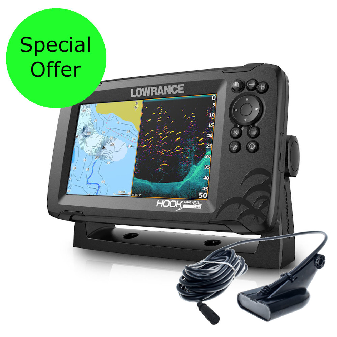 STARTER Set - Lowrance Hook Reveal 7 HDI 50/200 inkl. Geber