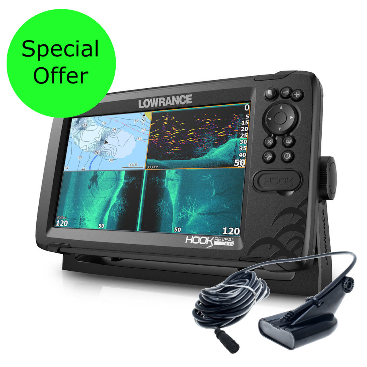 Lowrance Hook Reveal 9 With 50/200 Transducer - Includes