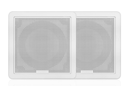 Fusion FM-F77SW White 7.7" 200 Watt Flush Mount Marine Square Speakers (Pair)