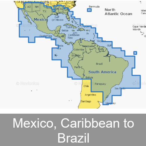 Navionics+ Mexico, Caribbean to Brazil