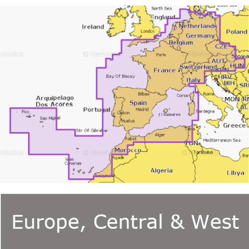 Navionics+ Europe, Central & West