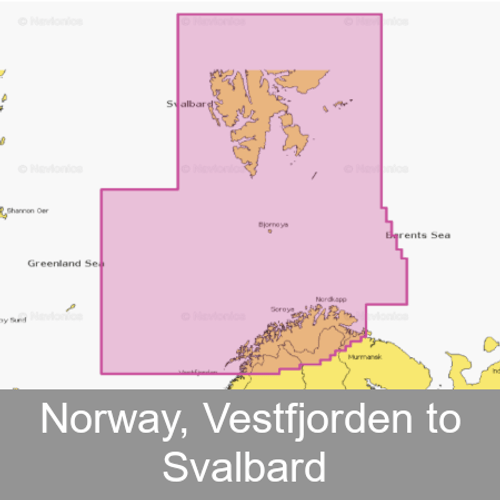 Navionics+ Norway, Vestfjorden to Svalbard