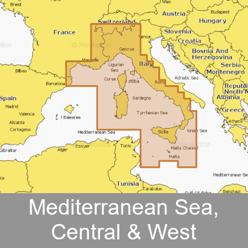 Navionics Platinum+ Mediterranean Sea, Central & West