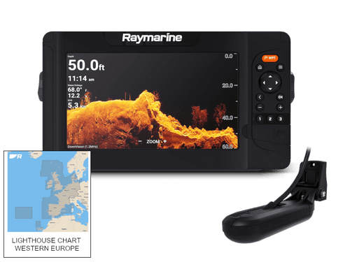 Raymarine Element 9 HV with HV-100 Transducer & Western Europe Lighthouse Chart