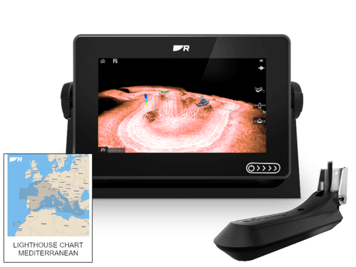 AXIOM+ 7 RV, Multifunction 7" Display with RealVision 3D, RV-100 Transducer & Mediterranean Lighthouse Chart