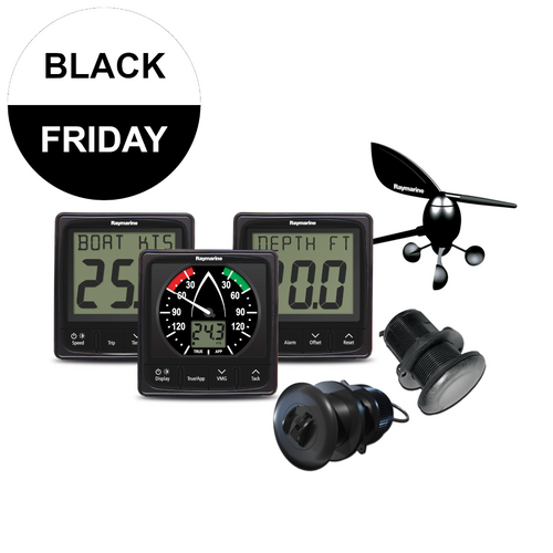 Raymarine i50 & i60 Wind, Speed, Depth System - 3x Instrument & 3x Transducer Pack