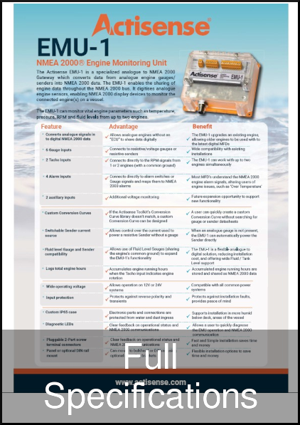 actisense emu-1 specifications actisense emu-1 specifications