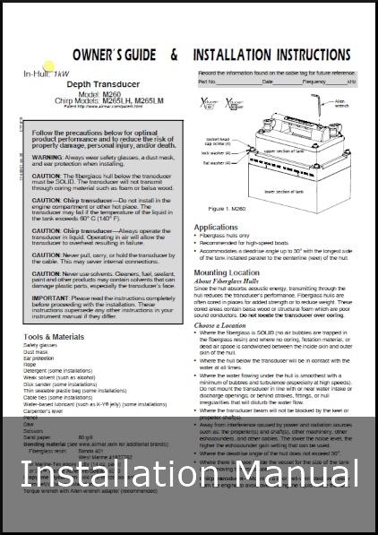 airmar m260 m265lh m265lm installation guide