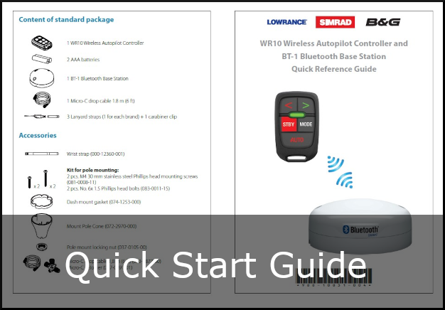 b and g wr10 remote control and base station quick guide