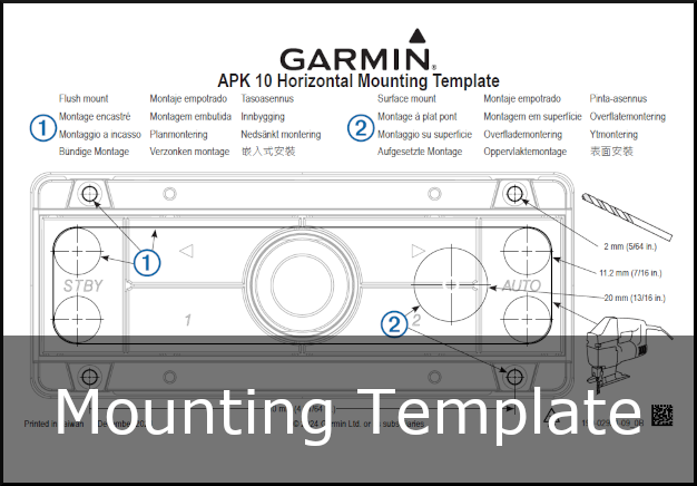 garmin apk10 horizontal mounting template