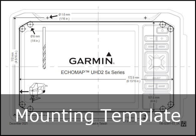 garmin echomap uhd-2 5 flush mount template