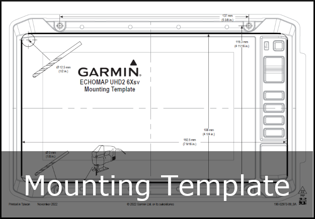 garmin echomap uhd2 6 mounting template