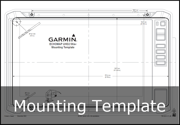 garmin echomap uhd2 9 mounting template