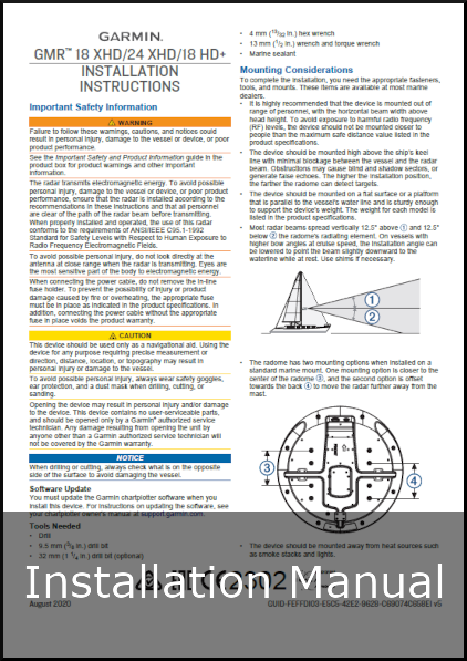 garmin gmr hd plus radar installation guide