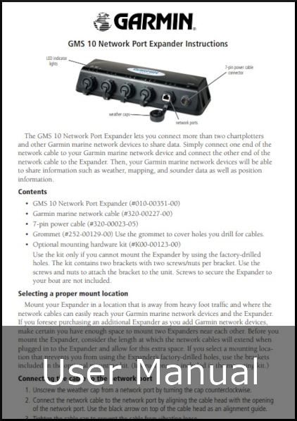 garmin gms 10 network port expansion user guide