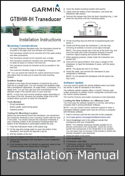 garmin gt8hw in hull transducer installation guide