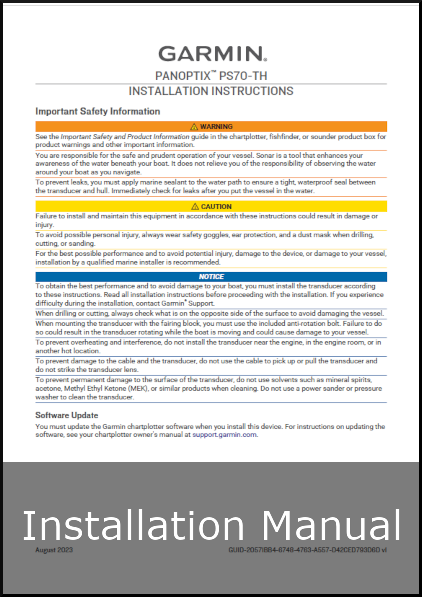 garmin-panoptix ps70 through hull transducer installation guide