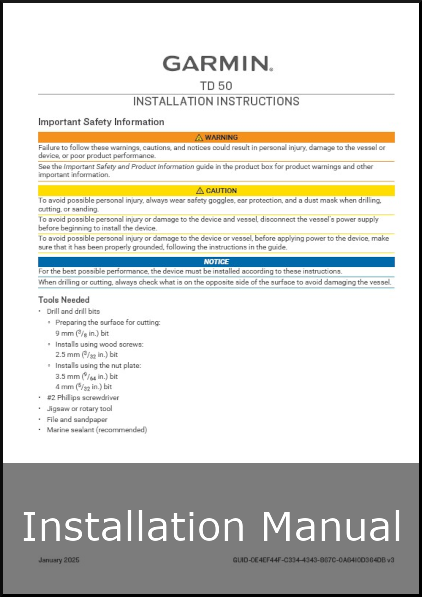garmin td50 installation guide