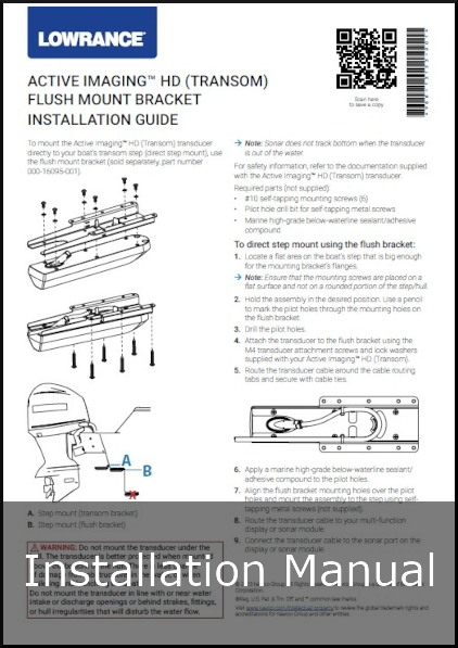 lowrance active imaging hd 3-in-1 fish reveal bracket installation guide