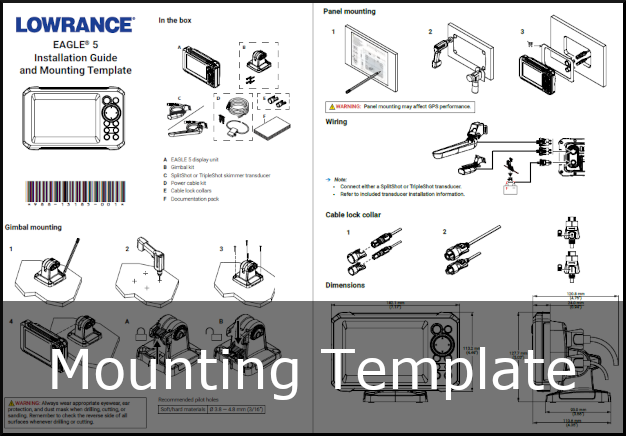 lowrance eagle 5 mounting template and installation guide