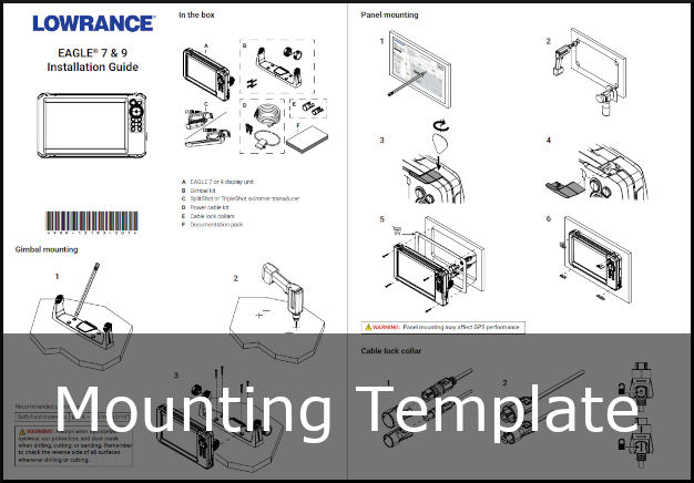 lowrance eagle 7 and 9 mounting template