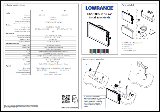 lowrance hds pro 12 pro 16 installation guide