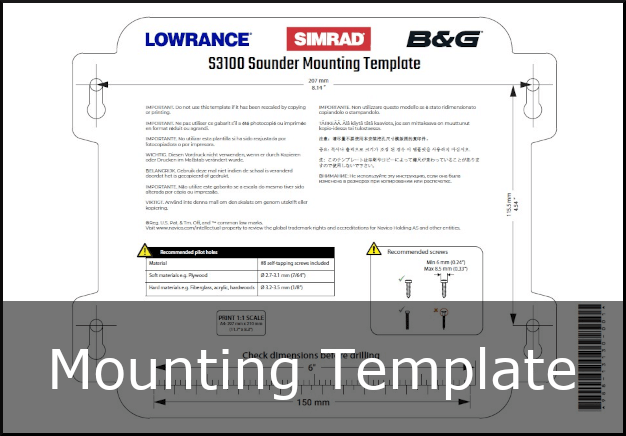 lowrance s3100 sonar module mounting template