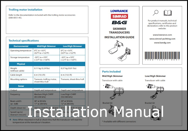 lowrance skimmer transducers installation guide