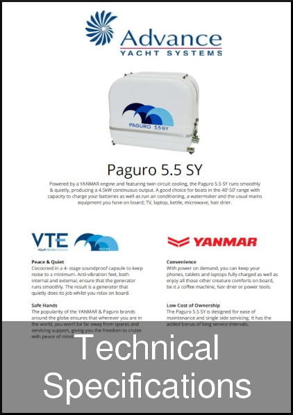 paguro 5.5sy marine generator tech specs