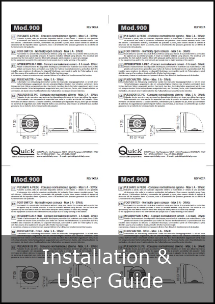 quick 900 foot switch installation and user guide