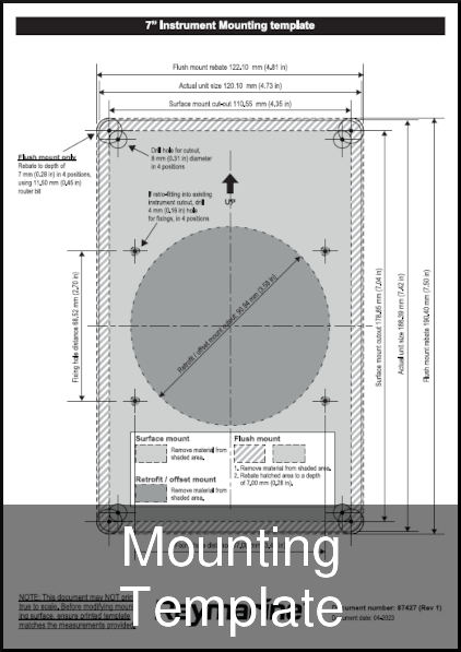 raymarine alpha 7 display mounting template