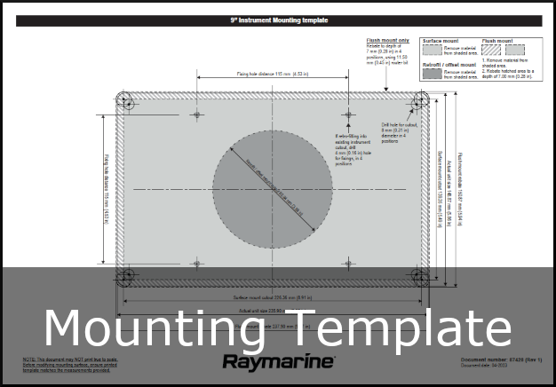 raymarine alpha 9 display mounting template