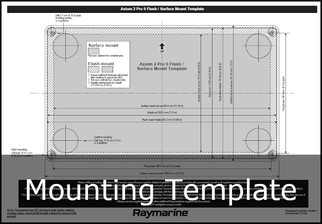 raymarine axiom 2 pro 9 mounting template