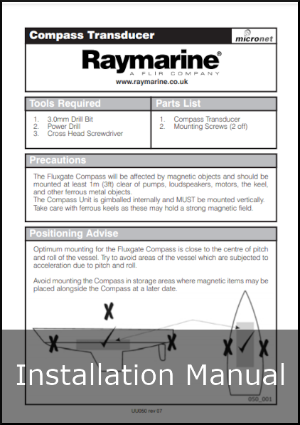 raymarine compass transducer installation guide