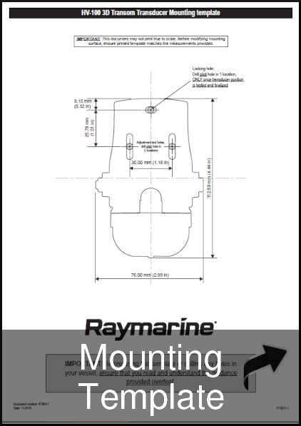 raymarine hv-100 mounting template