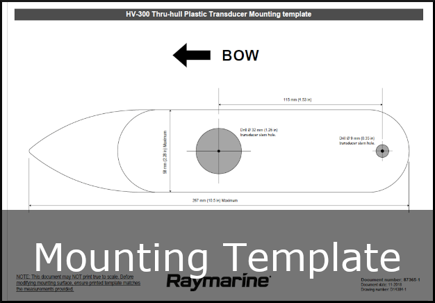 raymarine hv-300 mounting template