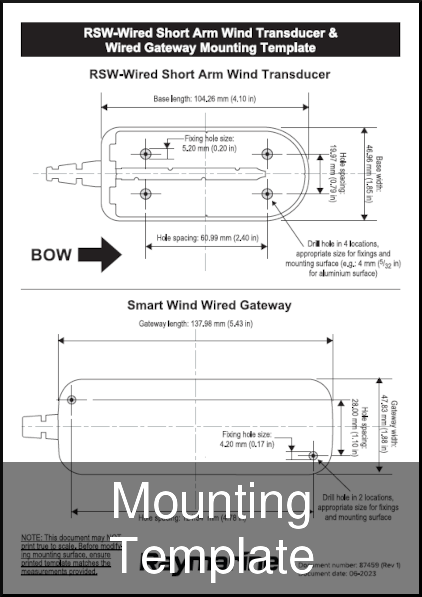 raymarine rsw smart wired wind transducer mounting template