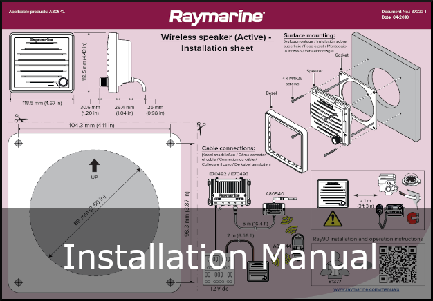 raymarine wireless vhf active speaker user installation guide