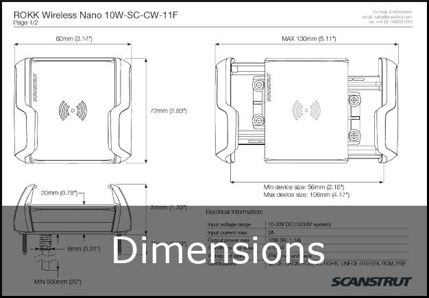 scanstrut nano 10w dimensions