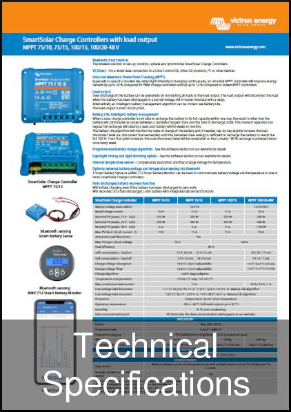 victron smart solar controller specifications