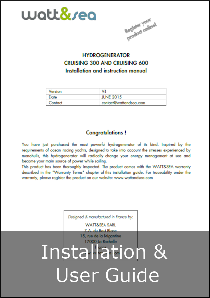 watt and sea cruising 300 and 600 hydrogenerator installation and user guide