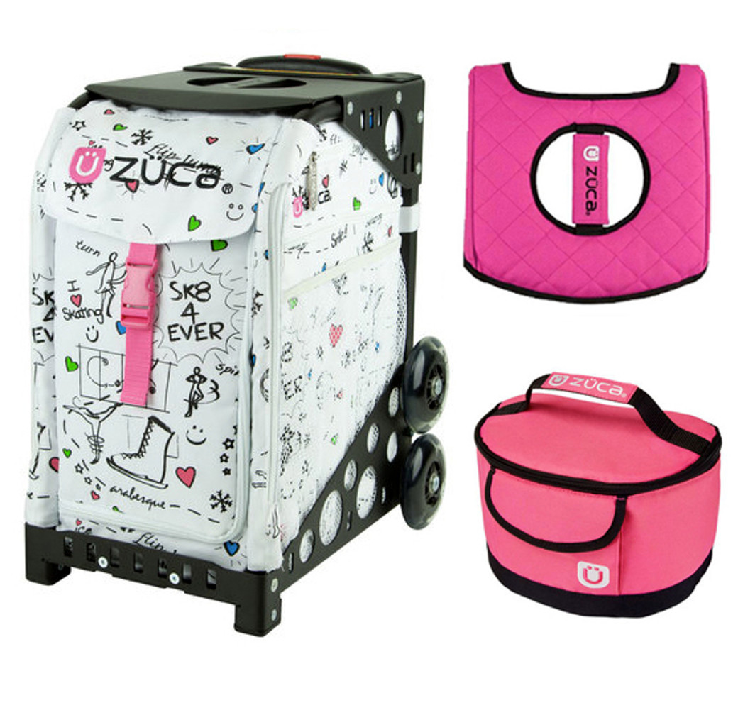 Zuca Sport Bag Sk8 with Gift Hot Pink/Black Seat Cover and Pink