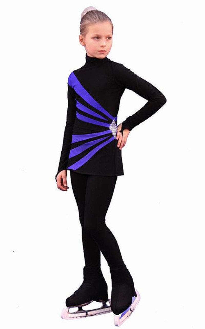 IceDress - Thermal Figure Skating Outfit - Split (Cornflower