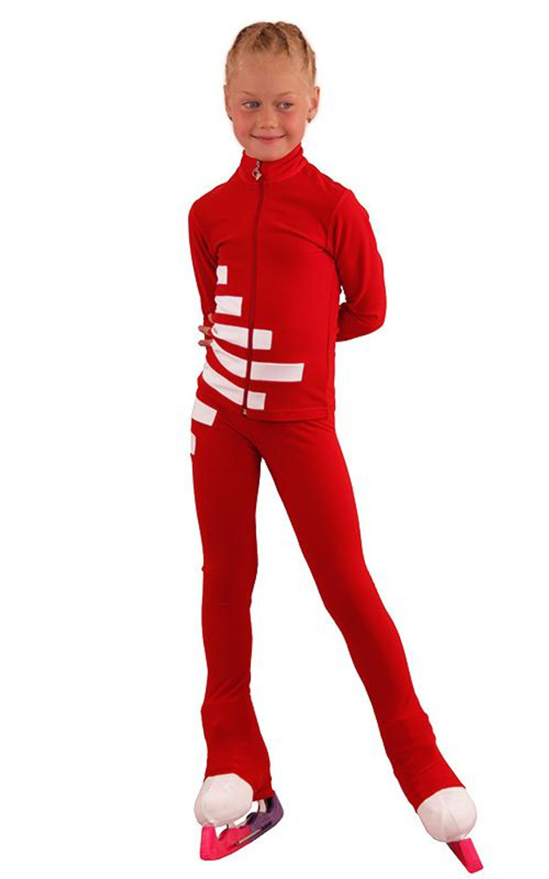 IceDress Figure Skating Outfit - Thermal - IceCode (Red with White)