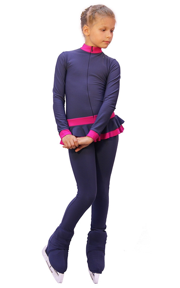 IceDress Figure Skating Training Overalls Valley (GreyDark Blue