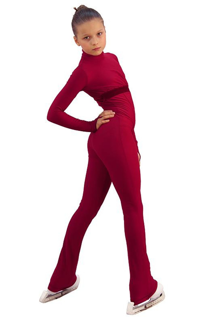 IceDress Figure Skating Overalls - Thermal - Style (Bordeaux with ...